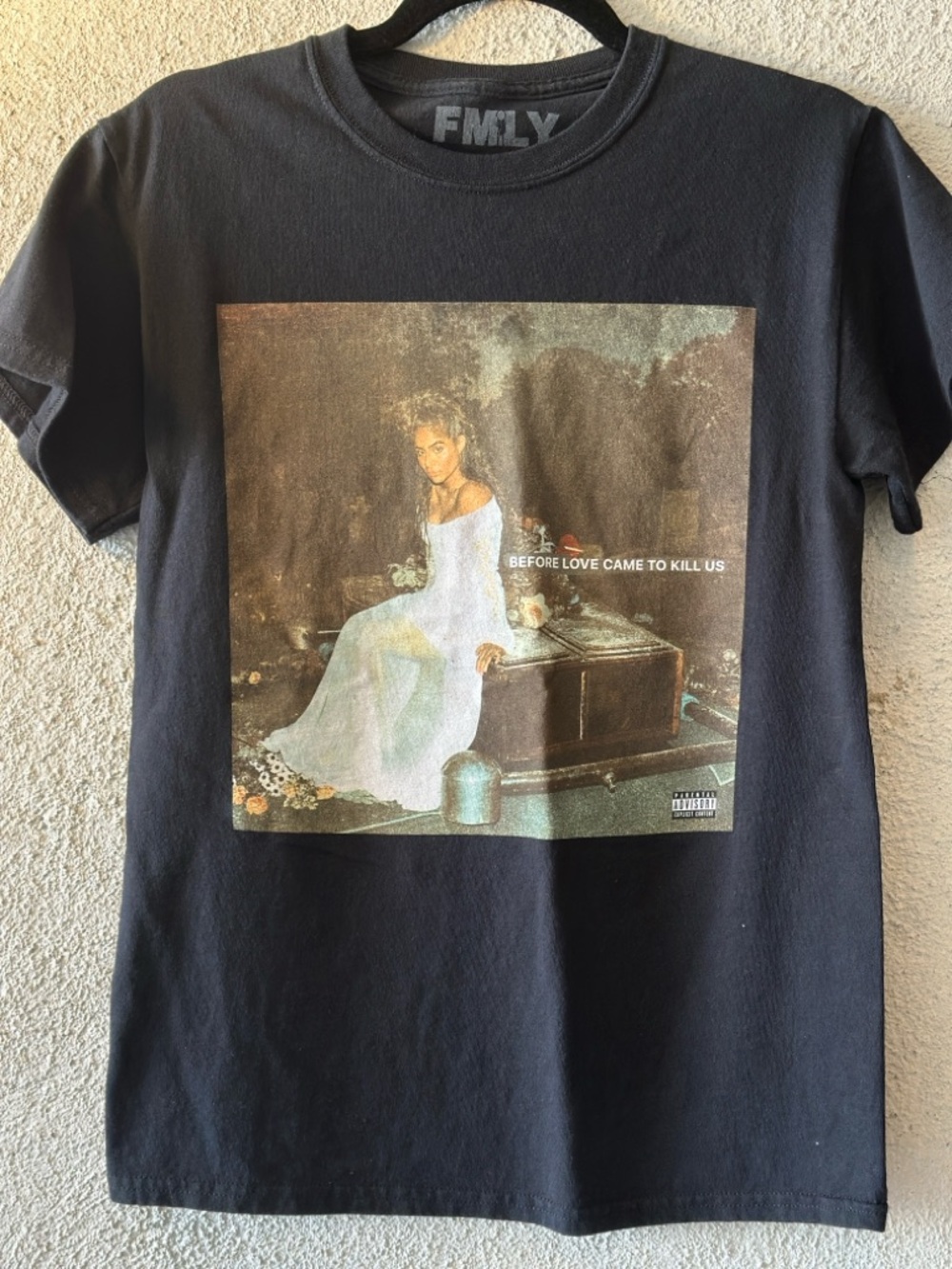 Black Graphic Tee with Album Art